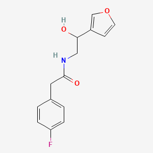 molecular formula C14H14FNO3 B2536547 2-(4-fluorophenyl)-N-(2-(furan-3-yl)-2-hydroxyethyl)acetamide CAS No. 1396710-72-7
