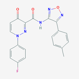 molecular formula C20H14FN5O3 B253655 1-(4-fluorophenyl)-N-[4-(4-methylphenyl)-1,2,5-oxadiazol-3-yl]-4-oxo-1,4-dihydro-3-pyridazinecarboxamide 