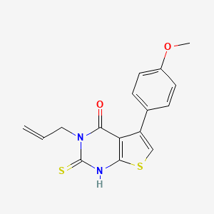 molecular formula C16H14N2O2S2 B2536554 3-Allyl-5-(4-methoxyphenyl)-2-sulfanylthieno[2,3-D]pyrimidin-4(3H)-one CAS No. 307512-27-2