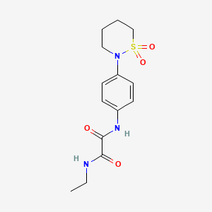 molecular formula C14H19N3O4S B2536558 N'-[4-(1,1-dioxothiazinan-2-yl)phenyl]-N-ethyloxamide CAS No. 899748-45-9