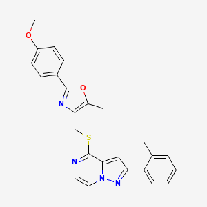 4-({[2-(4-Methoxyphenyl)-5-methyl-1,3-oxazol-4-yl]methyl}thio)-2-(2-methylphenyl)pyrazolo[1,5-a]pyrazine