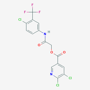 molecular formula C15H8Cl3F3N2O3 B2536560 [2-[4-Chloro-3-(trifluoromethyl)anilino]-2-oxoethyl] 5,6-dichloropyridine-3-carboxylate CAS No. 391652-55-4