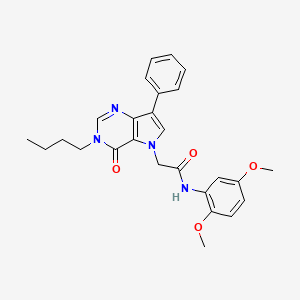 molecular formula C26H28N4O4 B2536565 2-(3-butyl-4-oxo-7-phenyl-3,4-dihydro-5H-pyrrolo[3,2-d]pyrimidin-5-yl)-N-(2,5-dimethoxyphenyl)acetamide CAS No. 1226454-47-2