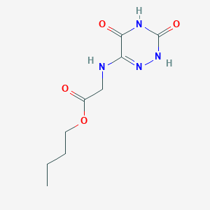 molecular formula C9H14N4O4 B2536569 (3,5-Dioxo-2,3,4,5-tetrahydro-[1,2,4]triazin-6-ylamino)-acetic acid butyl ester CAS No. 307524-88-5