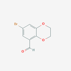 molecular formula C9H7BrO3 B2536576 7-Bromo-2,3-dihydro-1,4-benzodioxine-5-carbaldehyde CAS No. 69464-45-5