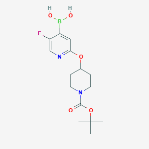 molecular formula C15H22BFN2O5 B2536578 [2-({1-[(Tert-butoxy)carbonyl]piperidin-4-yl}oxy)-5-fluoropyridin-4-yl]boronic acid CAS No. 2377605-79-1