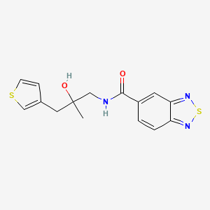 molecular formula C15H15N3O2S2 B2536589 N-[2-羟基-2-甲基-3-(噻吩-3-基)丙基]-2,1,3-苯并噻二唑-5-甲酰胺 CAS No. 2097884-56-3