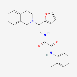 molecular formula C24H25N3O3 B2536596 N1-(2-(3,4-dihydroisoquinolin-2(1H)-yl)-2-(furan-2-yl)ethyl)-N2-(o-tolyl)oxalamide CAS No. 898458-86-1
