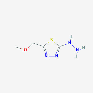 molecular formula C4H8N4OS B2536600 2-Hydrazinyl-5-(methoxymethyl)-1,3,4-thiadiazole CAS No. 933728-41-7
