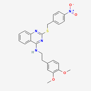 N-[2-(3,4-dimethoxyphenyl)ethyl]-2-[(4-nitrophenyl)methylsulfanyl]quinazolin-4-amine