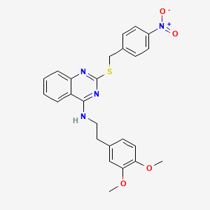 molecular formula C25H24N4O4S B2536606 N-[2-(3,4-dimethoxyphenyl)ethyl]-2-{[(4-nitrophenyl)methyl]sulfanyl}quinazolin-4-amine CAS No. 422533-65-1