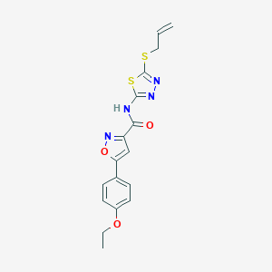 molecular formula C17H16N4O3S2 B253661 N-[5-(allylsulfanyl)-1,3,4-thiadiazol-2-yl]-5-(4-ethoxyphenyl)-3-isoxazolecarboxamide 