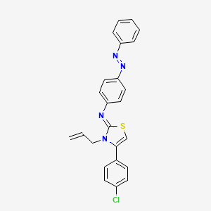 molecular formula C24H19ClN4S B2536616 (Z)-N-(3-allyl-4-(4-chlorophenyl)thiazol-2(3H)-ylidene)-4-((Z)-phenyldiazenyl)aniline CAS No. 379704-67-3