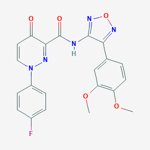 molecular formula C21H16FN5O5 B253662 N-[4-(3,4-dimethoxyphenyl)-1,2,5-oxadiazol-3-yl]-1-(4-fluorophenyl)-4-oxo-1,4-dihydro-3-pyridazinecarboxamide 
