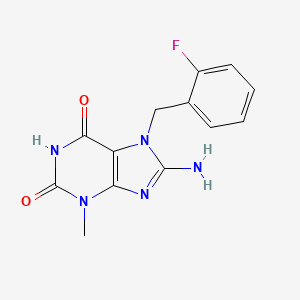 8-amino-7-[(2-fluorophenyl)methyl]-3-methyl-2,3,6,7-tetrahydro-1H-purine-2,6-dione