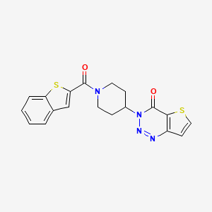 molecular formula C19H16N4O2S2 B2536625 3-(1-(benzo[b]thiophene-2-carbonyl)piperidin-4-yl)thieno[3,2-d][1,2,3]triazin-4(3H)-one CAS No. 2034419-24-2