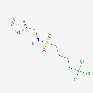 molecular formula C10H14Cl3NO3S B2536628 5,5,5-三氯-N-(呋喃-2-基甲基)戊烷-1-磺酰胺 CAS No. 301157-87-9
