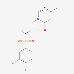 3-chloro-4-fluoro-N-(2-(4-methyl-6-oxopyrimidin-1(6H)-yl)ethyl)benzenesulfonamide
