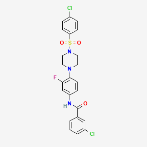 3-chloro-N-(4-{4-[(4-chlorophenyl)sulfonyl]piperazino}-3-fluorophenyl)benzenecarboxamide