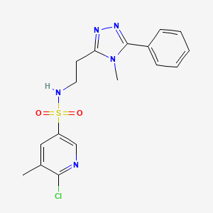 6-chloro-5-methyl-N-[2-(4-methyl-5-phenyl-4H-1,2,4-triazol-3-yl)ethyl]pyridine-3-sulfonamide