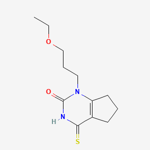 molecular formula C12H18N2O2S B2536636 1-(3-乙氧基丙基)-4-硫代氧-3,4,6,7-四氢-1H-环戊[d]嘧啶-2(5H)-酮 CAS No. 920158-41-4