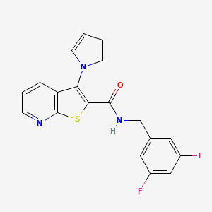molecular formula C19H13F2N3OS B2536639 N-(3,5-二氟苄基)-3-(1H-吡咯-1-基)噻吩并[2,3-b]吡啶-2-甲酰胺 CAS No. 1112446-47-5