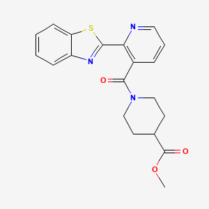 molecular formula C20H19N3O3S B2536643 Methyl 1-(2-(benzo[d]thiazol-2-yl)nicotinoyl)piperidine-4-carboxylate CAS No. 873857-04-6