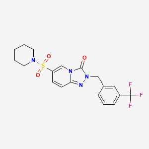 molecular formula C19H19F3N4O3S B2536647 6-(piperidin-1-ylsulfonyl)-2-[3-(trifluoromethyl)benzyl][1,2,4]triazolo[4,3-a]pyridin-3(2H)-one CAS No. 1251704-90-1