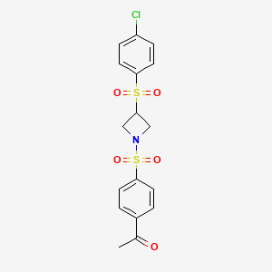 1-(4-((3-((4-Chlorophenyl)sulfonyl)azetidin-1-yl)sulfonyl)phenyl)ethanone