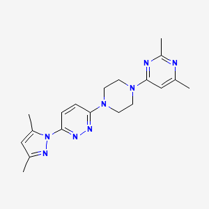 4-[4-[6-(3,5-Dimethylpyrazol-1-yl)pyridazin-3-yl]piperazin-1-yl]-2,6-dimethylpyrimidine