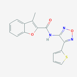 molecular formula C16H11N3O3S B253667 3-methyl-N-[4-(2-thienyl)-1,2,5-oxadiazol-3-yl]-1-benzofuran-2-carboxamide 