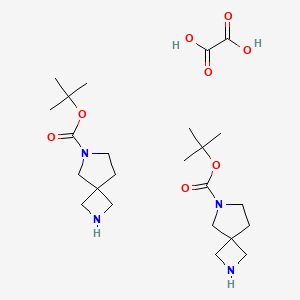 molecular formula C24H42N4O8 B2536674 Tert-butyl 2,6-diazaspiro[3.4]octane-6-carboxylate hemioxalate CAS No. 1523618-25-8
