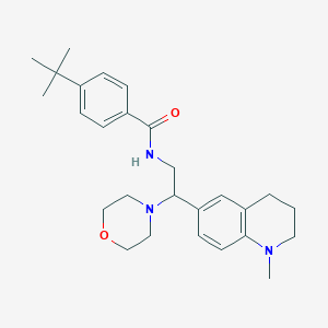 molecular formula C27H37N3O2 B2536675 4-(tert-butyl)-N-(2-(1-methyl-1,2,3,4-tetrahydroquinolin-6-yl)-2-morpholinoethyl)benzamide CAS No. 922086-20-2