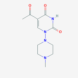 molecular formula C11H16N4O3 B2536676 5-acetyl-1-(4-methylpiperazino)-2,4(1H,3H)-pyrimidinedione CAS No. 320420-08-4