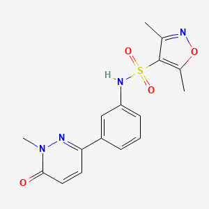 molecular formula C16H16N4O4S B2536677 3,5-dimethyl-N-(3-(1-methyl-6-oxo-1,6-dihydropyridazin-3-yl)phenyl)isoxazole-4-sulfonamide CAS No. 941888-31-9
