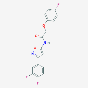 molecular formula C17H11F3N2O3 B253668 N-[3-(3,4-difluorophenyl)isoxazol-5-yl]-2-(4-fluorophenoxy)acetamide 