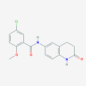 molecular formula C17H15ClN2O3 B2536686 5-chloro-2-methoxy-N~1~-(2-oxo-1,2,3,4-tetrahydro-6-quinolinyl)benzamide CAS No. 921914-44-5