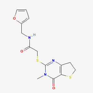 N-(furan-2-ylmethyl)-2-[(3-methyl-4-oxo-6,7-dihydrothieno[3,2-d]pyrimidin-2-yl)sulfanyl]acetamide