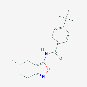 molecular formula C19H24N2O2 B253669 4-tert-butyl-N-(5-methyl-4,5,6,7-tetrahydro-2,1-benzisoxazol-3-yl)benzamide 