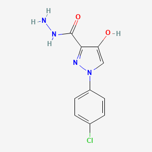 molecular formula C10H9ClN4O2 B2536694 1-(4-chlorophenyl)-4-hydroxy-1H-pyrazole-3-carbohydrazide CAS No. 334832-89-2