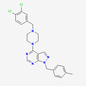 molecular formula C24H24Cl2N6 B2536697 4-(4-(3,4-二氯苄基)哌嗪-1-基)-1-(4-甲基苄基)-1H-吡唑并[3,4-d]嘧啶 CAS No. 612524-12-6