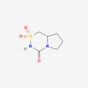 molecular formula C6H10N2O3S B2536698 Tetrahydro-1H-pyrrolo[1,2-d][1,2,4]thiadiazin-4(3H)-one 2,2-dioxide CAS No. 2126159-55-3