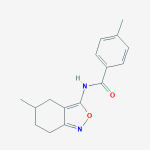 molecular formula C16H18N2O2 B253670 4-methyl-N-(5-methyl-4,5,6,7-tetrahydro-2,1-benzisoxazol-3-yl)benzamide 