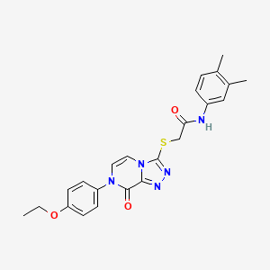 molecular formula C23H23N5O3S B2536702 N-(3,4-dimethylphenyl)-2-((7-(4-ethoxyphenyl)-8-oxo-7,8-dihydro-[1,2,4]triazolo[4,3-a]pyrazin-3-yl)thio)acetamide CAS No. 1242912-06-6