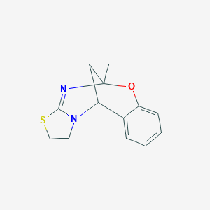 molecular formula C13H14N2OS B2536707 5-Methyl-1,2,5,11-tetrahydro-5,11-methanobenzo[g]thiazolo[2,3-d][1,3,5]oxadiazocine CAS No. 775546-78-6