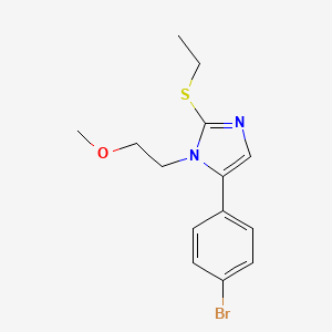 molecular formula C14H17BrN2OS B2536711 5-(4-bromophenyl)-2-(ethylthio)-1-(2-methoxyethyl)-1H-imidazole CAS No. 1207023-96-8