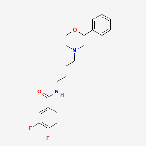 molecular formula C21H24F2N2O2 B2536714 3,4-difluoro-N-(4-(2-phenylmorpholino)butyl)benzamide CAS No. 954047-86-0