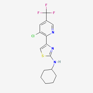 4-[3-chloro-5-(trifluoromethyl)pyridin-2-yl]-N-cyclohexyl-1,3-thiazol-2-amine