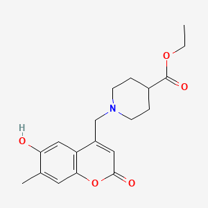 molecular formula C19H23NO5 B2536721 Ethyl 1-[(6-hydroxy-7-methyl-2-oxochromen-4-yl)methyl]piperidine-4-carboxylate CAS No. 859108-07-9