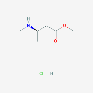 molecular formula C6H14ClNO2 B2536729 甲基(3R)-3-(甲基氨基)丁酸盐;盐酸盐 CAS No. 2193102-60-0